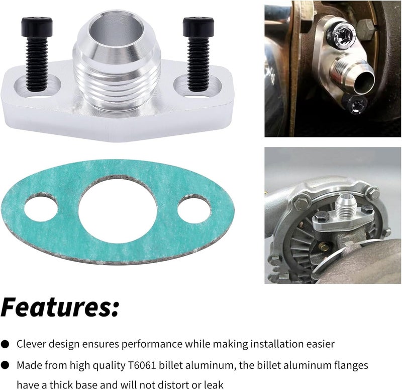 OXCANO RACING AN10 Turbo Oil Return Drain Flange Adapter Kit Compatible With Garrett GT28 GT30 GT35 T25 - Image 3